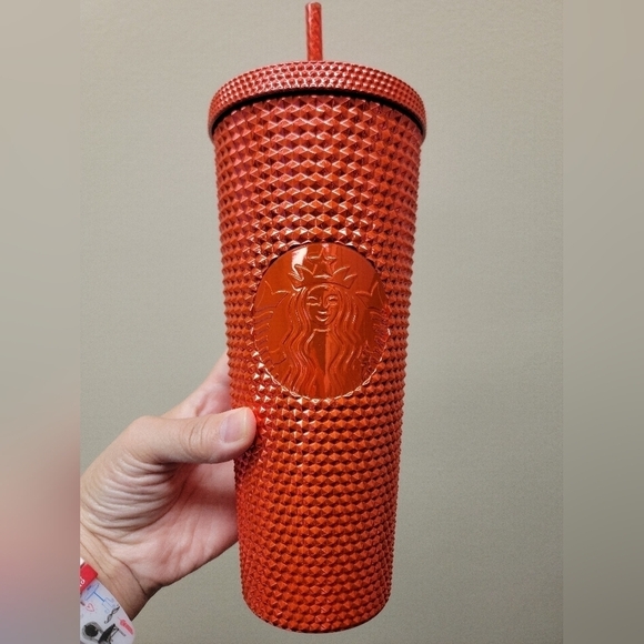 NWT Starbucks 2023 Red Chrome Studded Venti Tumbler Cup